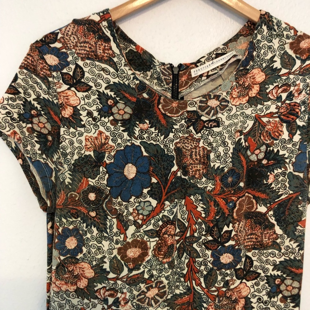 Peruvian Connection SKETCHBOOK FLORAL DRESS - Picture 3 of 8